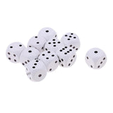 Maxbell 10Pieces Wooden Dice D6 Six Sided Dotted Dice for Dungeons and Dragons White - Aladdin Shoppers
