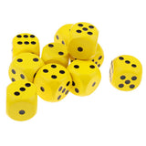 Maxbell 3x10x Wooden Dice D6 Six Sided Dotted Dice for Dungeons and Dragons Yellow