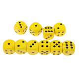 Maxbell 4x10x Wooden Dice D6 Six Sided Dotted Dice for Dungeons and Dragons Yellow