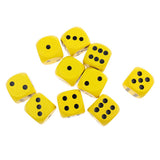 Maxbell 3x10x Wooden Dice D6 Six Sided Dotted Dice for Dungeons and Dragons Yellow