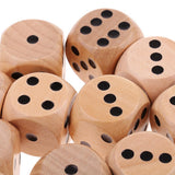 Maxbell 10Pieces Wooden Dice D6 Six Sided Dotted Dice for Dungeons and Dragons Natural - Aladdin Shoppers