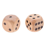 Maxbell 10Pieces Wooden Dice D6 Six Sided Dotted Dice for Dungeons and Dragons Natural - Aladdin Shoppers