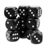 Maxbell 10Pieces Wooden Dice D6 Six Sided Dotted Dice for Dungeons and Dragons Black - Aladdin Shoppers