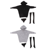 Maxbell 1/6 Female Hoodie Sweatshirt+Stockings+Sneaker for 12'' Phicen Action Figure