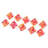 Maxbell 20pcs 10 Sided D10 Polyhedral Dice Double Color for DND RPG   Orange Red