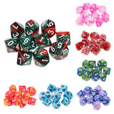 Maxbell 20pcs 10 Sided D10 Polyhedral Dice Double Color for DND RPG   Orange Red
