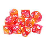 Maxbell 20pcs 10 Sided D10 Polyhedral Dice Double Color for DND RPG   Orange Red