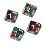 Maxbell 20pcs 10 Sided D10 Polyhedral Dice Double Color for DND RPG   Orange Red