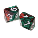 Maxbell 20pcs 10 Sided D10 Polyhedral Dice Double Color for DND RPG   Orange Red