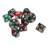 Maxbell 20pcs 10 Sided D10 Polyhedral Dice Double Color for DND RPG   Orange Red