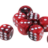 Maxbell 10x Six Sided D6 Dice Dotted For Dungeons and Dragons MTG Prop Toy Red Black - Aladdin Shoppers