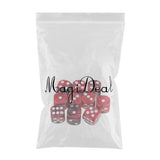 Maxbell 10x Six Sided D6 Dice Dotted For Dungeons and Dragons MTG Prop Toy Red Black - Aladdin Shoppers