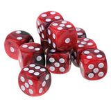 Maxbell 10x Six Sided D6 Dice Dotted For Dungeons and Dragons MTG Prop Toy Red Black - Aladdin Shoppers