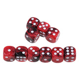 Maxbell 10x Six Sided D6 Dice Dotted For Dungeons and Dragons MTG Prop Toy Red Black - Aladdin Shoppers