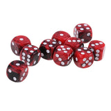 Maxbell 10x Six Sided D6 Dice Dotted For Dungeons and Dragons MTG Prop Toy Red Black - Aladdin Shoppers