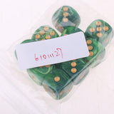 Maxbell 10x Six Sided D6 Dice Dotted For MTG Dungeons and Dragons Props Green Yellow - Aladdin Shoppers