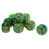 Maxbell 10x Six Sided D6 Dice Dotted For MTG Dungeons and Dragons Props Green Yellow - Aladdin Shoppers