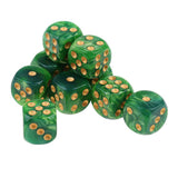 Maxbell 10x Six Sided D6 Dice Dotted For MTG Dungeons and Dragons Props Green Yellow - Aladdin Shoppers
