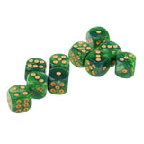 Maxbell 10x Six Sided D6 Dice Dotted For MTG Dungeons and Dragons Props Green Yellow - Aladdin Shoppers