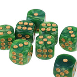 Maxbell 10x Six Sided D6 Dice Dotted For MTG Dungeons and Dragons Props Green Yellow - Aladdin Shoppers