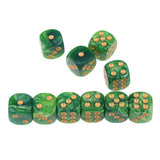 Maxbell 10x Six Sided D6 Dice Dotted For MTG Dungeons and Dragons Props Green Yellow - Aladdin Shoppers