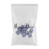 Maxbell 10x Six Sided D6 Dice Dotted For Dungeons and Dragons Props Gift Blue Silver - Aladdin Shoppers