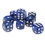 Maxbell 10x Six Sided D6 Dice Dotted For Dungeons and Dragons Props Gift Blue Silver - Aladdin Shoppers