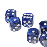 Maxbell 10x Six Sided D6 Dice Dotted For Dungeons and Dragons Props Gift Blue Silver - Aladdin Shoppers