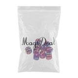 Maxbell 10x Six Sided D6 Dice Dotted For Dungeons and Dragons Props Toys Purple Blue