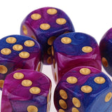 Maxbell 10x Six Sided D6 Dice Dotted For Dungeons and Dragons Props Toys Purple Blue - Aladdin Shoppers