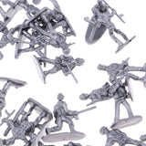 Maxbell 100 Pieces Military Plastic Toy Soldiers Figures 12 Poses Models Toys Silver - Aladdin Shoppers