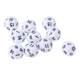 Maxbell 20pcs 16 Sided D16 14mm Acrylic Opaque Dices for Role Playing Game RPG Dice