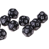 Maxbell 20pcs 16 Sided D16 14mm Acrylic Opaque Dices for Role Playing Game RPG Dice