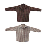 Maxbell 1/6 Scale Male Plaid Shirt Clothing for 12" Action Figure Brown Beige