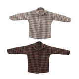 Maxbell 1/6 Scale Male Plaid Shirt Clothing for 12" Action Figure Brown Beige
