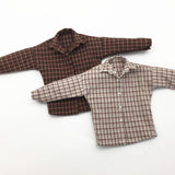 Maxbell 1/6 Scale Male Plaid Shirt Clothing for 12" Action Figure Brown Beige