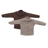 Maxbell 1/6 Scale Male Plaid Shirt Clothing for 12" Action Figure Brown Beige