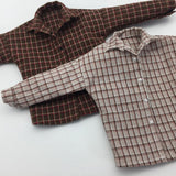 Maxbell 1/6 Scale Male Plaid Shirt Clothes Clothing for 12" Action Figure Gray White - Aladdin Shoppers