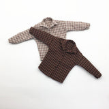 Maxbell 1/6 Scale Male Plaid Shirt Clothes Clothing for 12" Action Figure Gray White - Aladdin Shoppers
