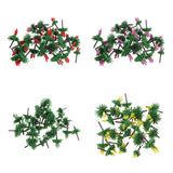 Maxbell 120Pcs Train Railway Scenery Layout Plastic Flower Trees Model Home Decor