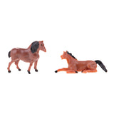 10Pcs 1/87 HO Scale Horses Model Painted Animal Figure for Miniature Models