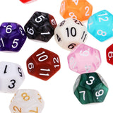 Maxbell 25Pcs Acrylic Dice D12 Sided Number Dice for D&D RPG MTG Board Game Toy DIY - Aladdin Shoppers