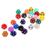 Maxbell 25Pcs Acrylic Dice D12 Sided Number Dice for D&D RPG MTG Board Game Toy DIY - Aladdin Shoppers