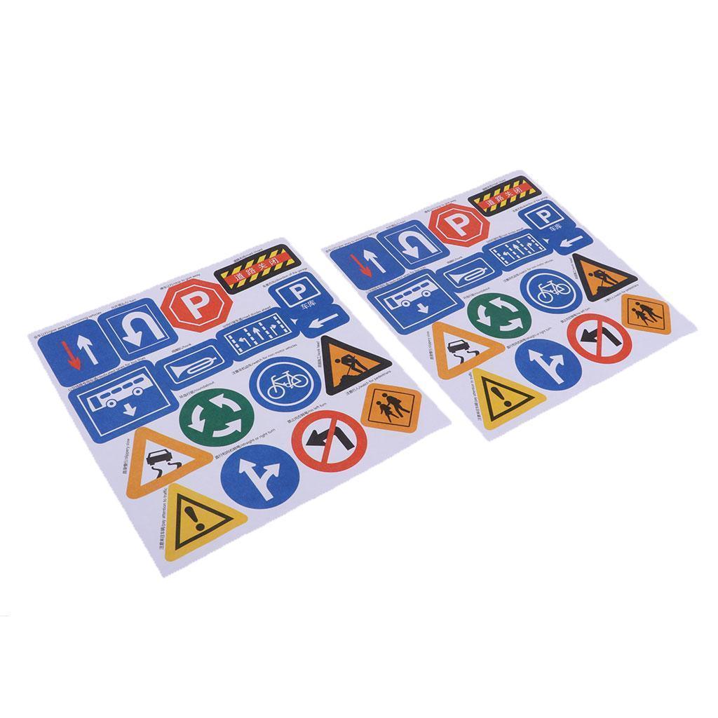 Maxbell Maxbell Kids DIY Accessory Traffic Scene Building Adhesive Sticker Toy Road Sign