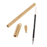 Maxbell Brass 0.5mm Trim Signature Gel Pen with Bag Case for Bussiness Gifts 15.5cm