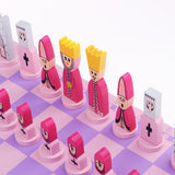 3x Wooden International Chess Game Chessman Checker Chess Pieces Gift Pink