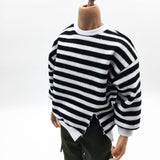 Maxbell 1/6 Scale Man Striped Casual Tops Sweatshirt for 12'' Action Figure Hot Doll