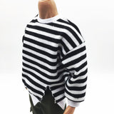 Maxbell 1/6 Scale Man Striped Casual Tops Sweatshirt for 12'' Action Figure Hot Doll