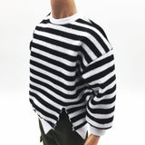 Maxbell 1/6 Scale Man Striped Casual Tops Sweatshirt for 12'' Action Figure Hot Doll