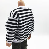 Maxbell 1/6 Scale Man Striped Casual Tops Sweatshirt for 12'' Action Figure Hot Doll